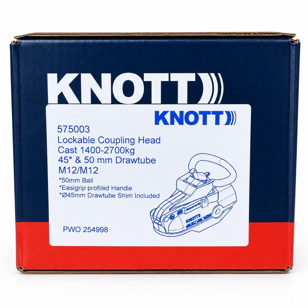 Genuine KNOTT Avonride KFG27 Cast Lockable Coupling Hitch Head 2700kg